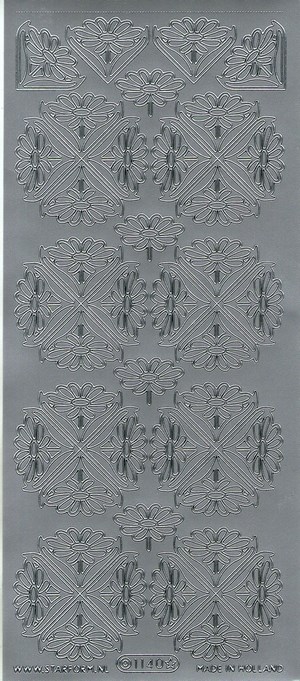1140 - Hjørner, stickers, sølv.